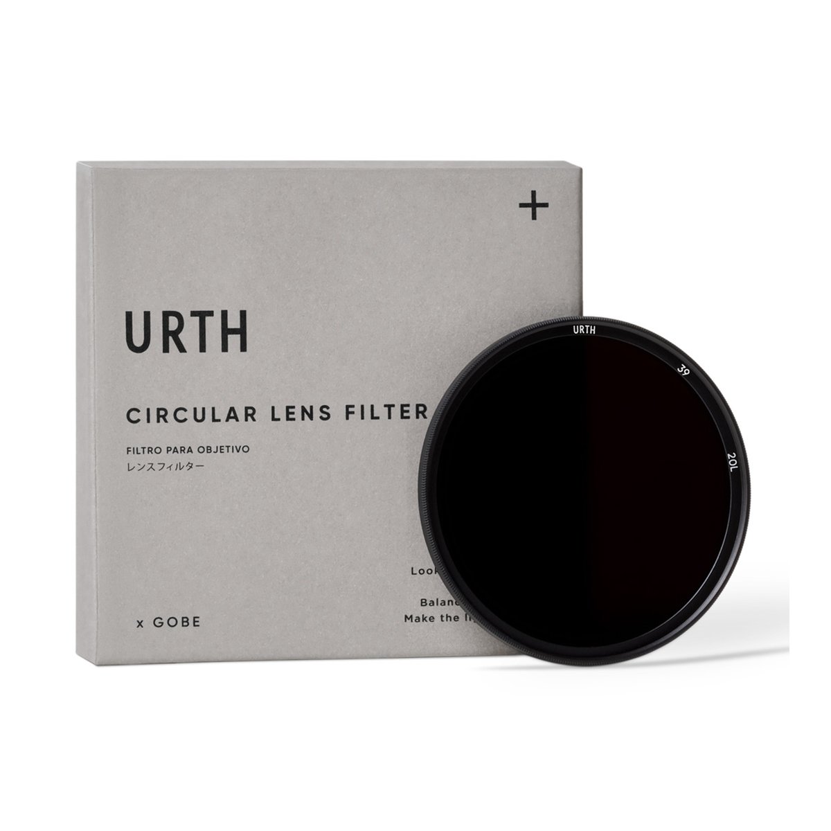 Urth 39mm Infrarot (R72) Objektivfilter (Plus+) - Lieferumfang: Urth Circular Lens Filter und die graue Produktverpackung.