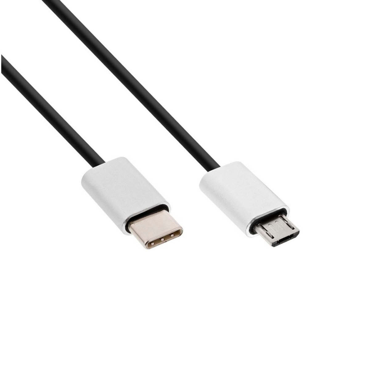 InLine USB 2.0 C an Micro-B 0,5 m Kabel Schwarz