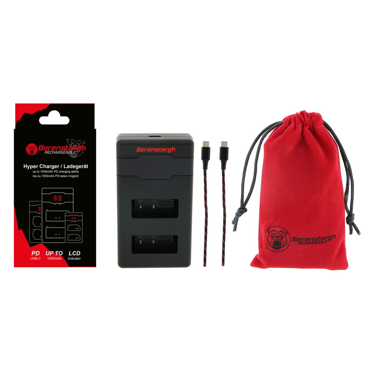 Berenstargh Hyper PD Ladegerät für Canon LP-E17 inkl. USB-C Kabel Berenstargh Hyper PD Ladegerät für Canon LP-E17 inkl. USB-C Kabel