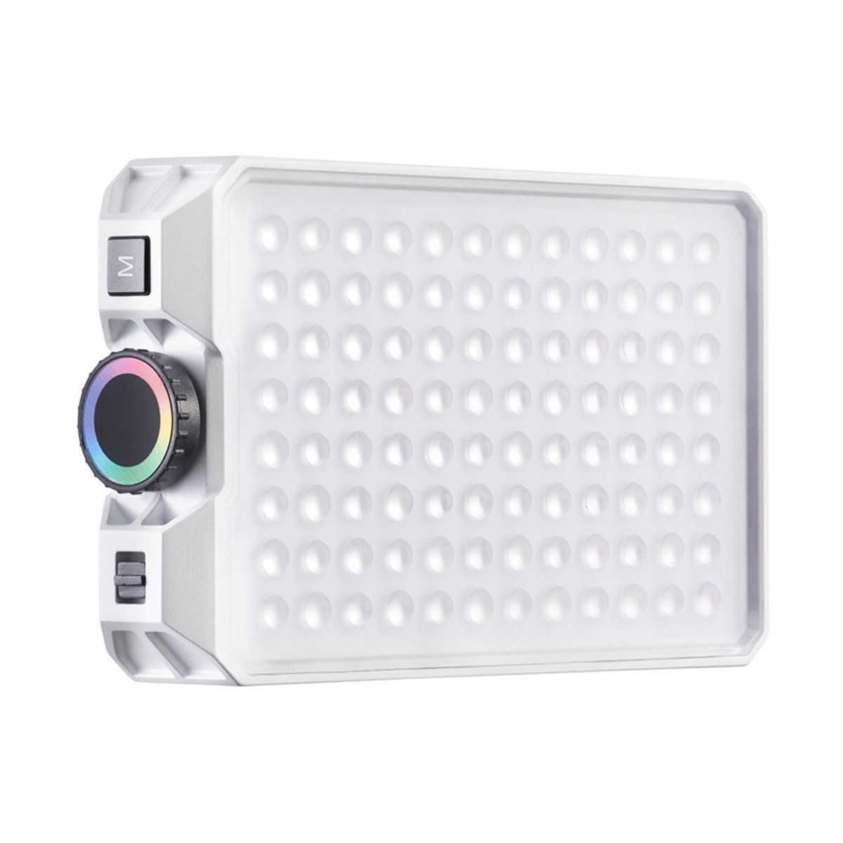 Godox C30R LITEMONS RGB Pocket LED Panel Light - Vorderansicht tragbare LED-Leuchte mit Bedienelementen und farbigem Drehrad