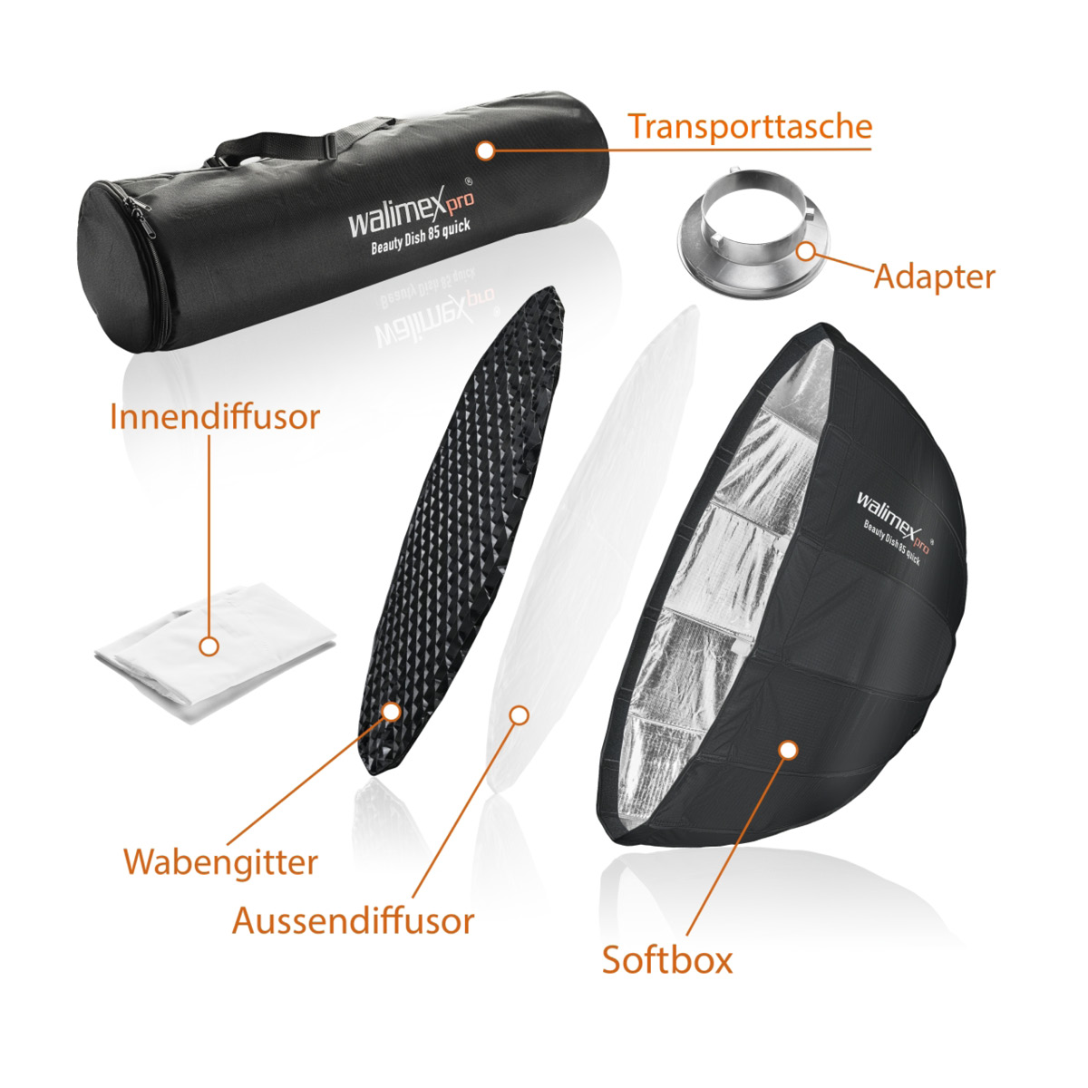 Walimex pro SL Beauty Dish Softbox QA85 Aurora/Bowens