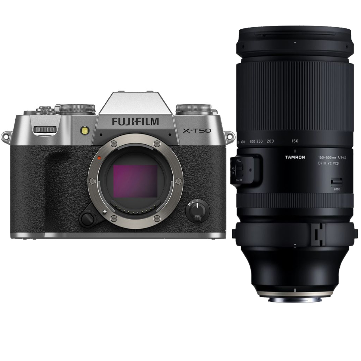 Fujifilm X-T50 Silber + Tamron 150-500 mm 1:5,0-6,7 Di III VC VXD Fujifilm X