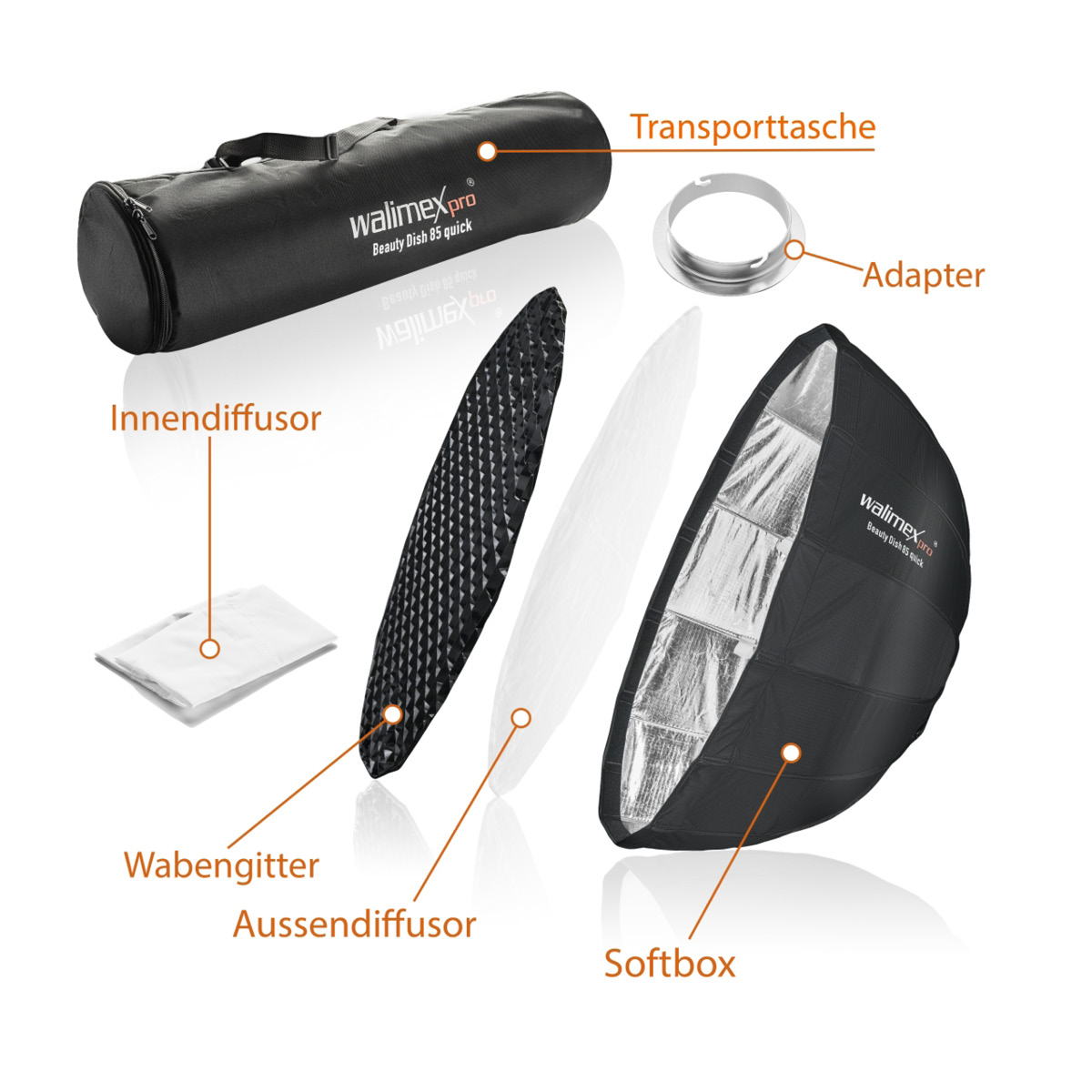 Walimex pro SL Beauty Dish Softbox QA85 Elinchrom