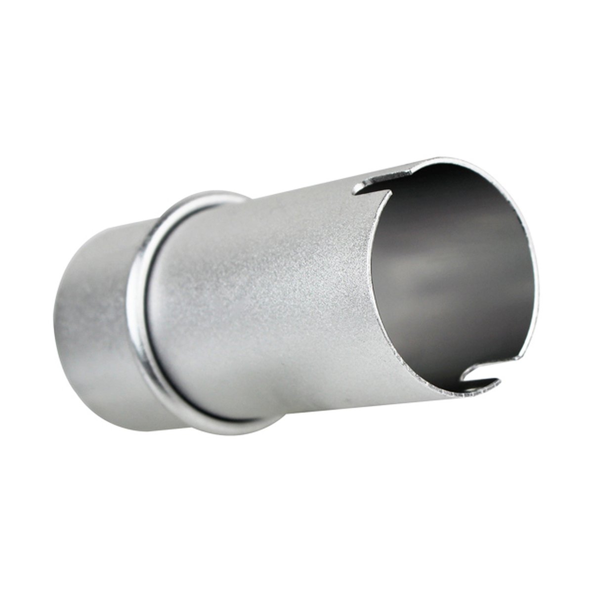 Godox Witstro Protection Cap - Seitenansicht silberner Zylinderadapter mit Aussparungen und Ring