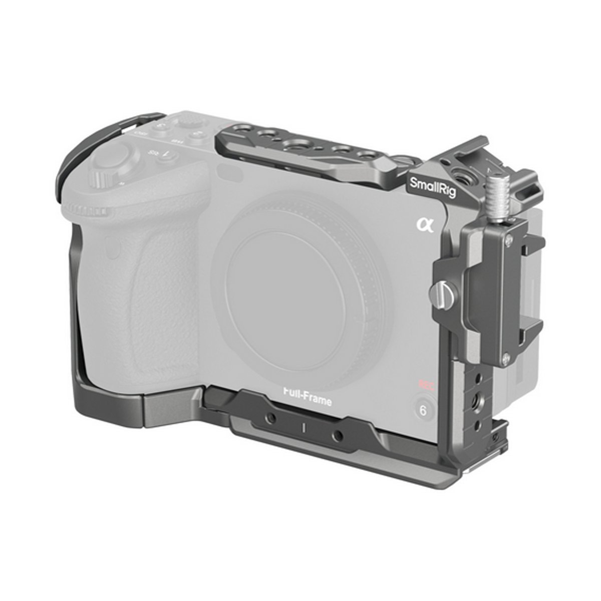 SmallRig 4770 HawkLock QR Cage Kit für Sony FX3 / FX30 - SmallRig Kamera-Cage auf Kamera, Seitenansicht