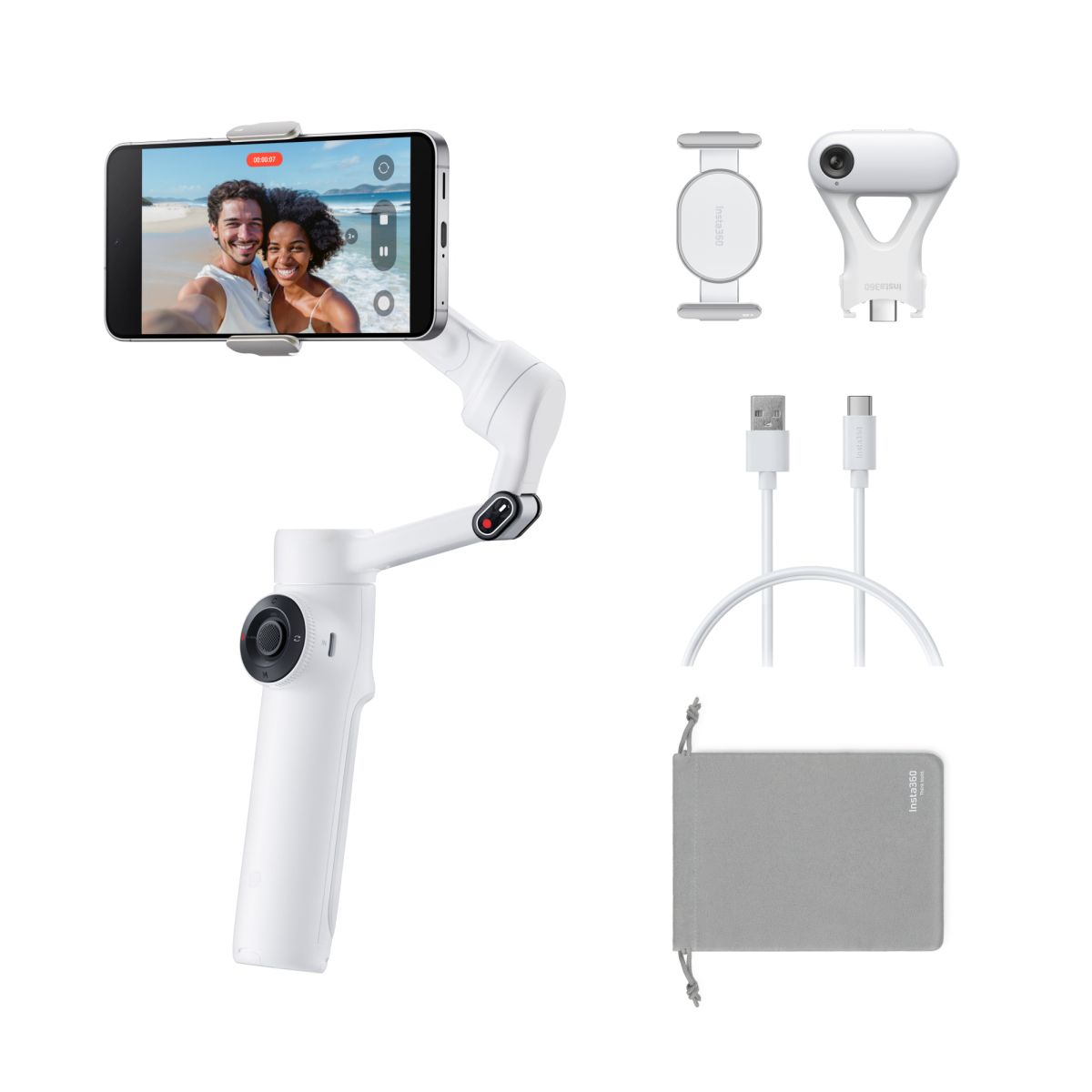 Insta360 Flow 2 Pro KI-Tracker-Bundle Weiß