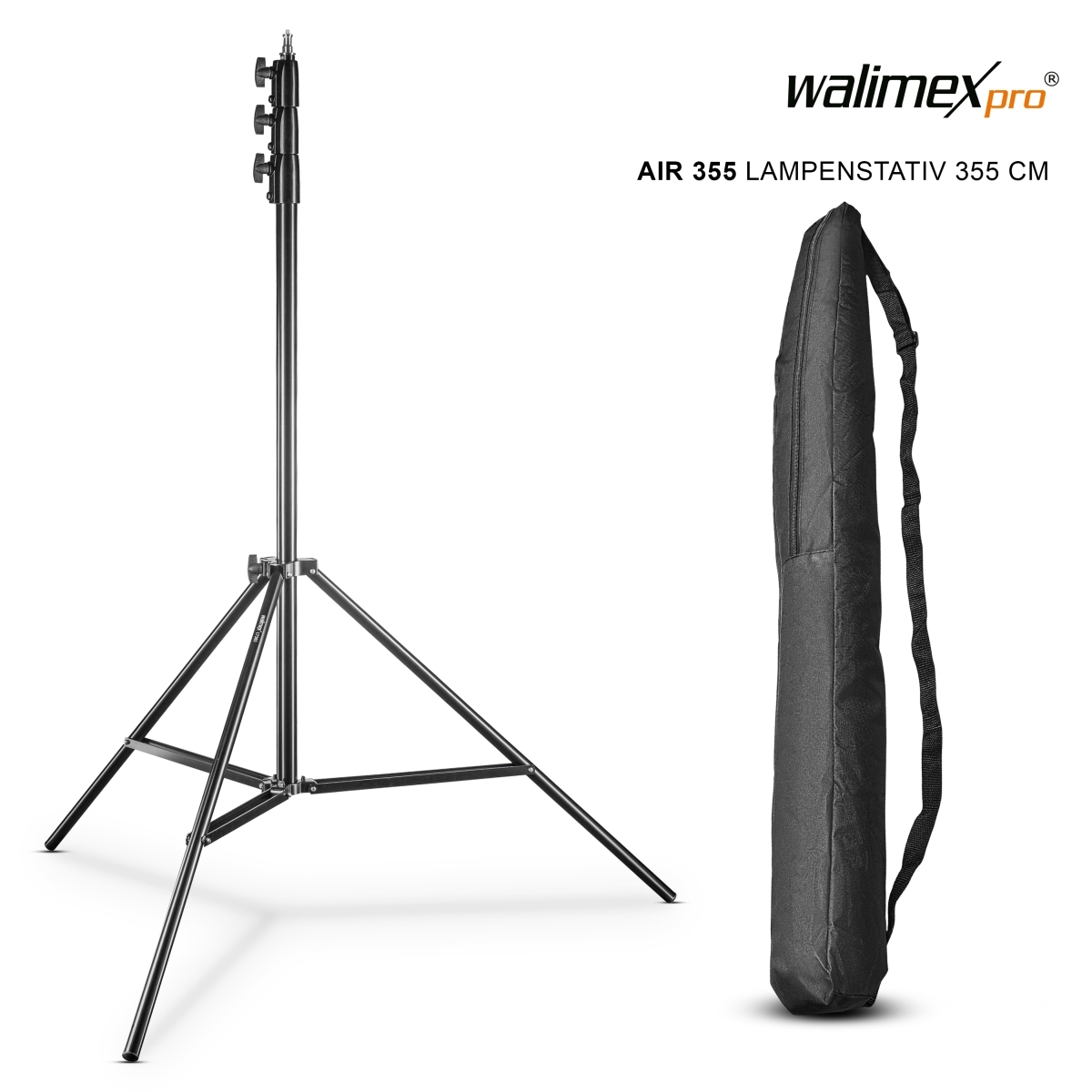 Walimex pro Lampenstativ AIR 355 cm mit Luftdämpfung