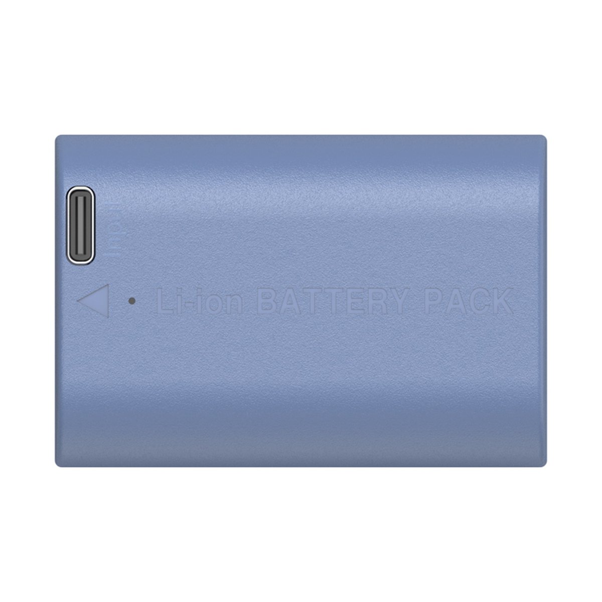 SmallRig 4264 LP-E6NH USB-C (Canon) aufladbare Kamerabatterie - Frontansicht einer hellblauen Li-Ion Akku-Packung.