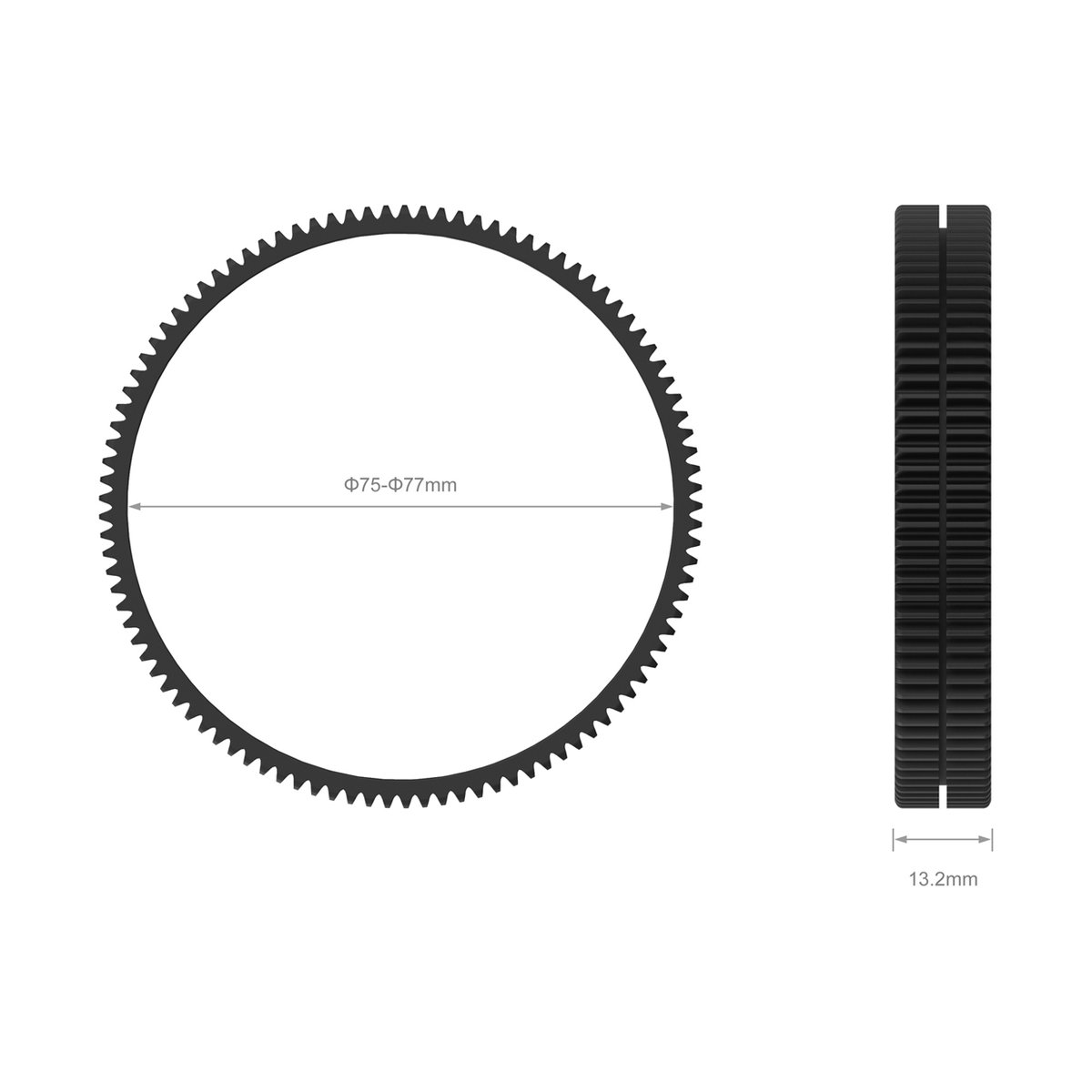 SmallRig 3294 Nahtloser Fokuszahnring Durchmesser 75-77 mm - Dimensionen der Zahnkrone: Ø 75-77mm, 13.2mm Dicke