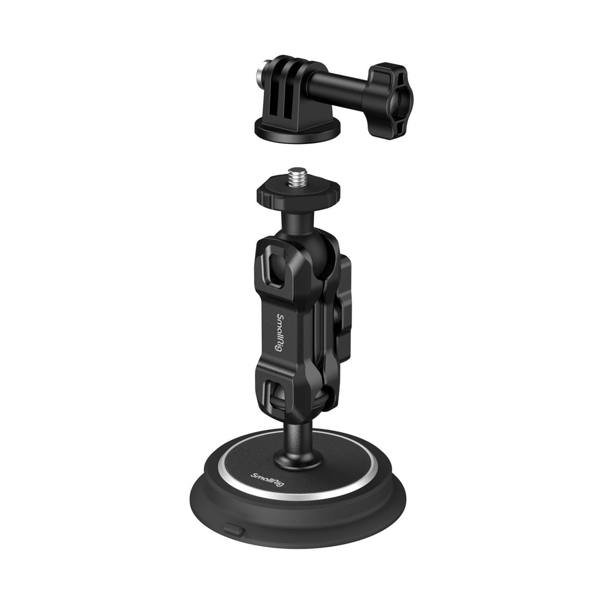 SmallRig 4466 Magic Arm Magnetischer Saugnapf-Halterungssatz f.Action-Kameras - Lieferumfang: Saugnapf-Basis, Gelenkarm und GoPro-Adapter.