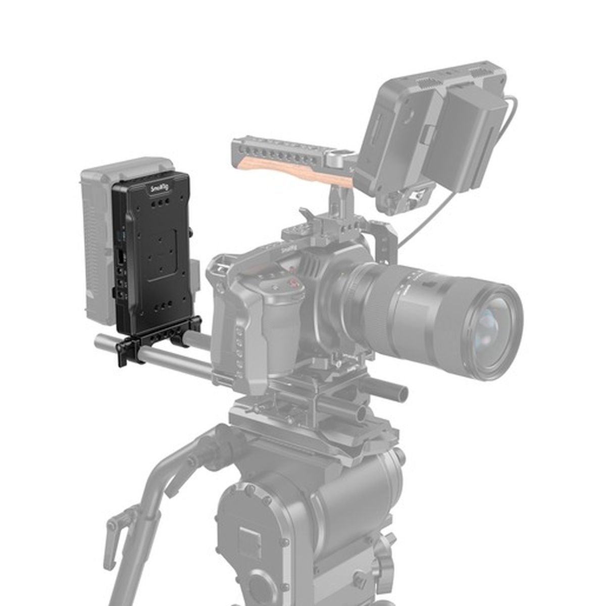 SmallRig 3203B V-Mount-Akkuadapterplatte mit doppelter 15mm Stangenklemme