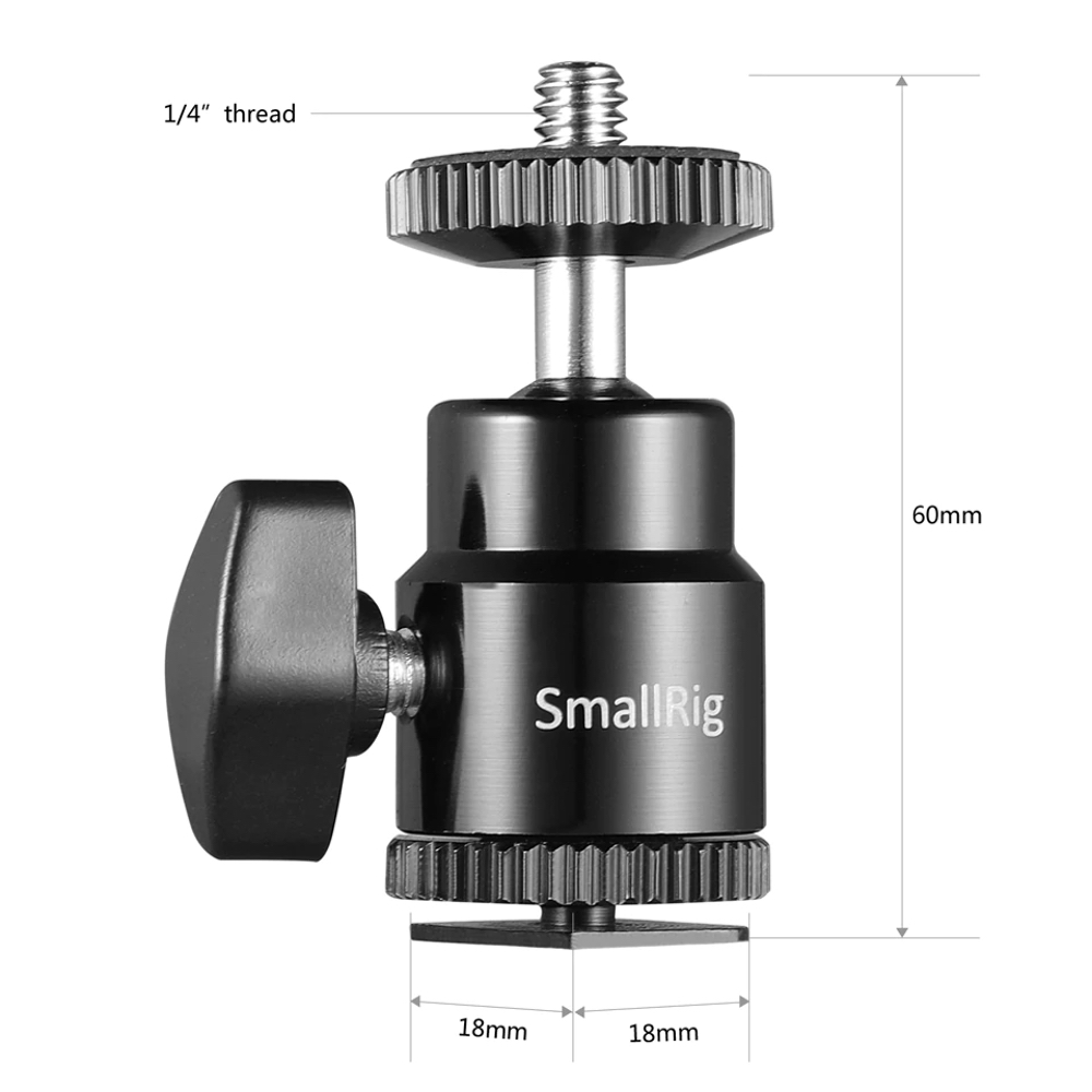 SmallRig 2059 1/4" Kamera-Blitzschuhhalterung mit zusätzlicher 1/4" Schraube (2 Stück) 
