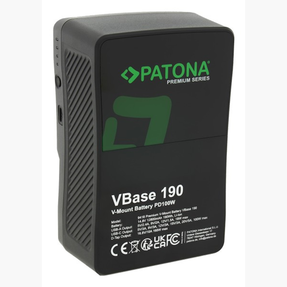 Patona Premium V-Mount Akku VBase 190