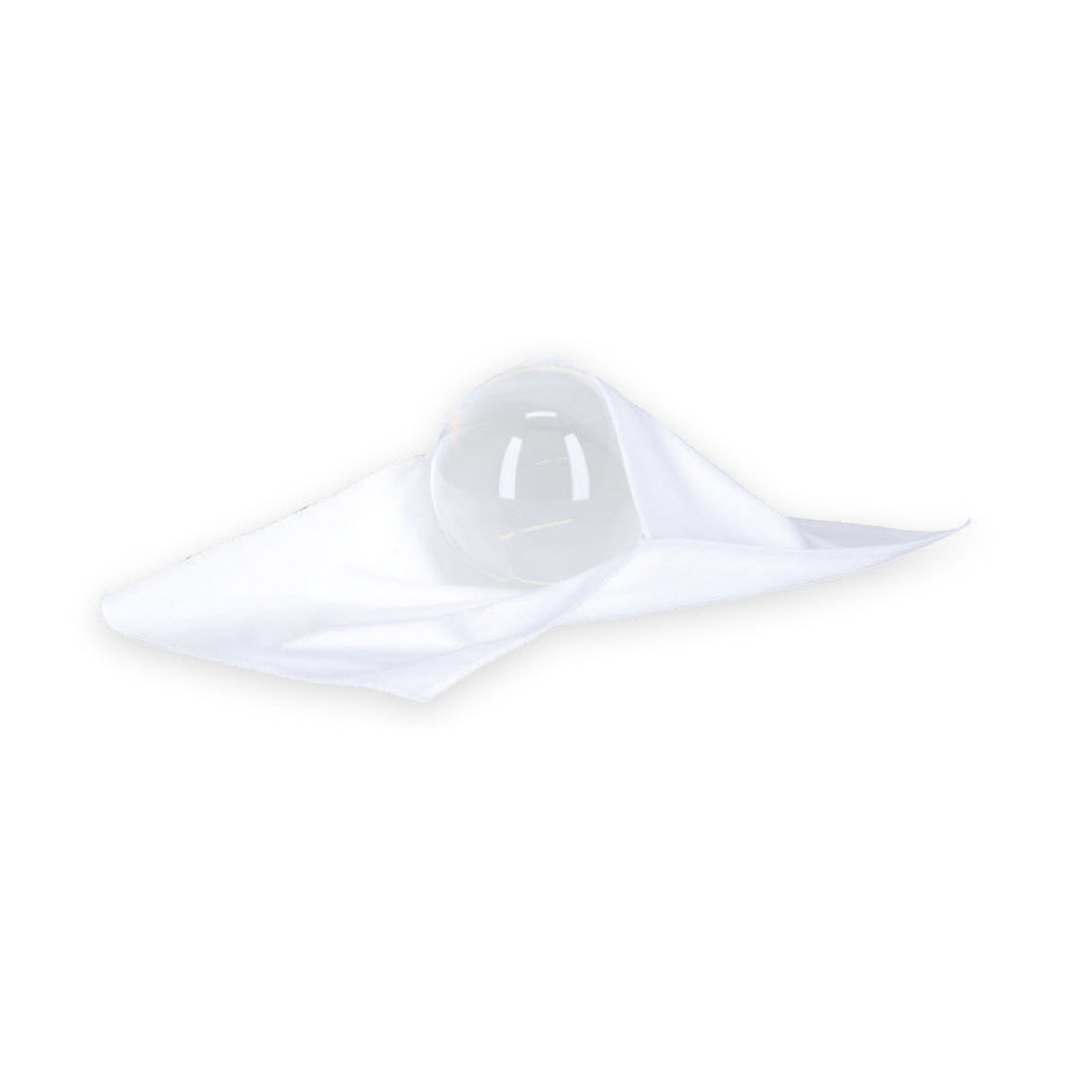 Caruba Tasche für Objektivkugel 60/80mm - Transparente Kugel in weißem Stoffbeutel