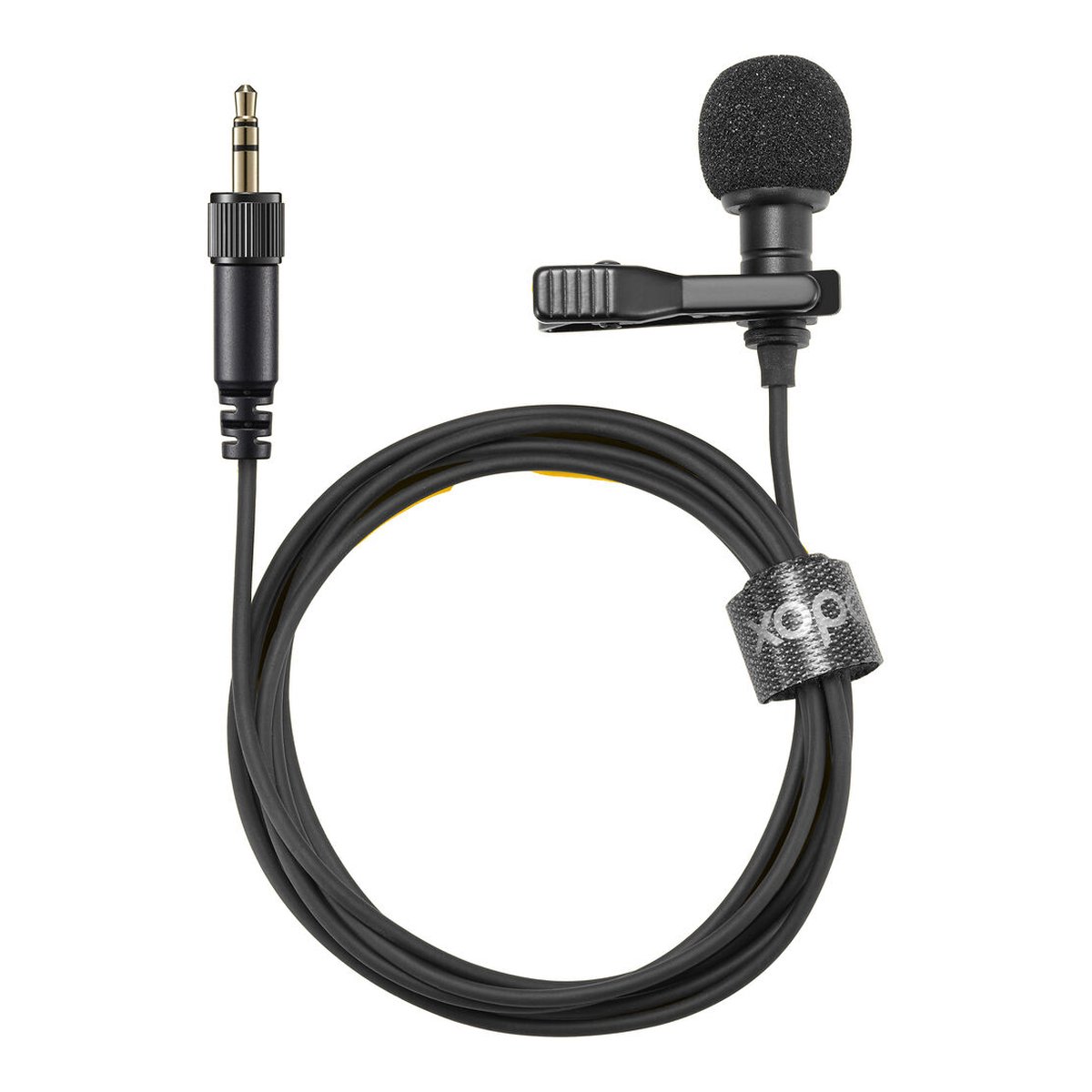 Godox Omni-direktionales Lavalier-Mikrofon (1,2 m mit Aux-Lock) - Lieferumfang: Ansteckmikrofon mit 3,5mm Klinkenstecker und Kabel.