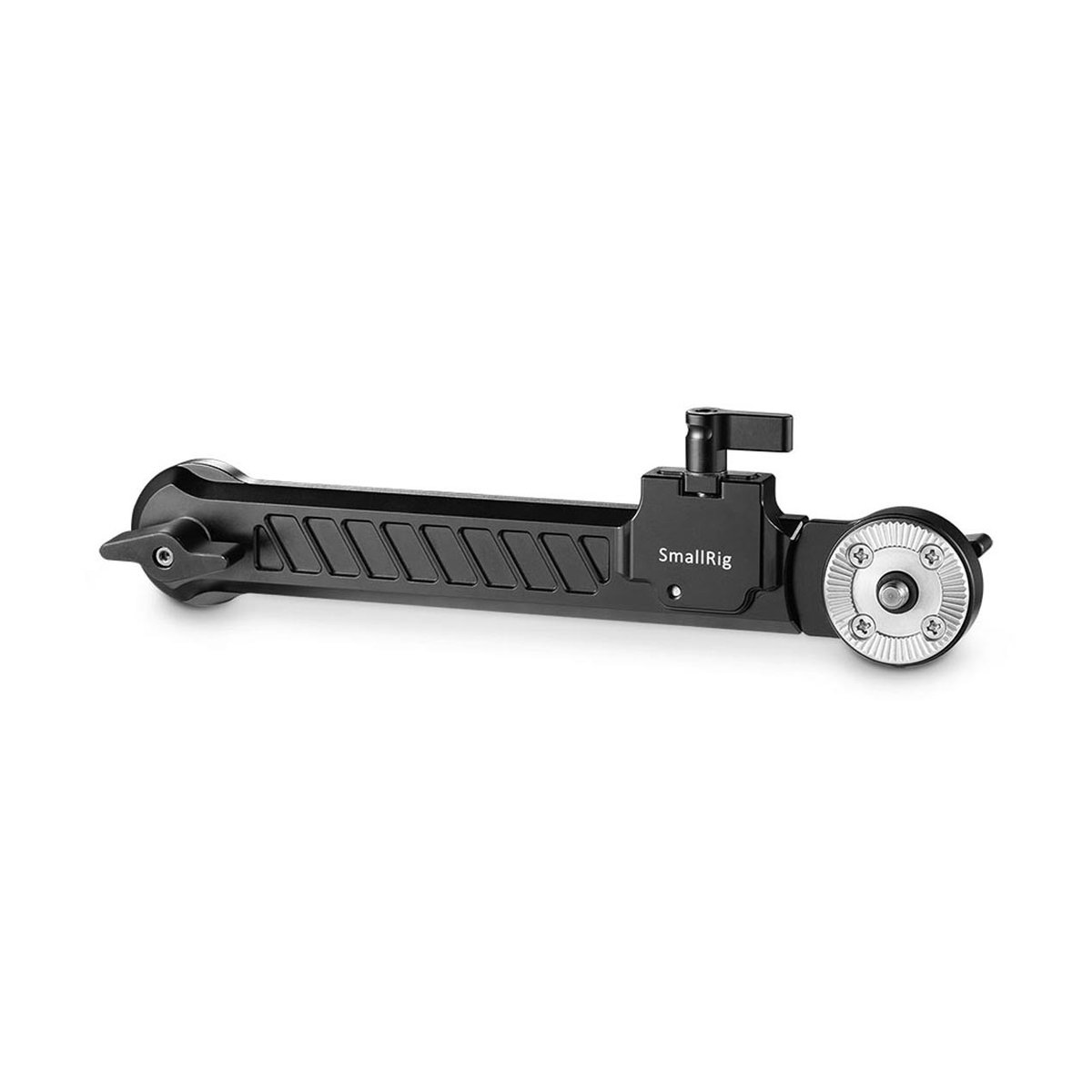 SmallRig 1870 Erweiterungsarm mit Arri-Rosette, für Handgriffe 168-260 mm - Seitenansicht des schwarzen SmallRig 15mm Rod-Halters für Kamera-Rigs.