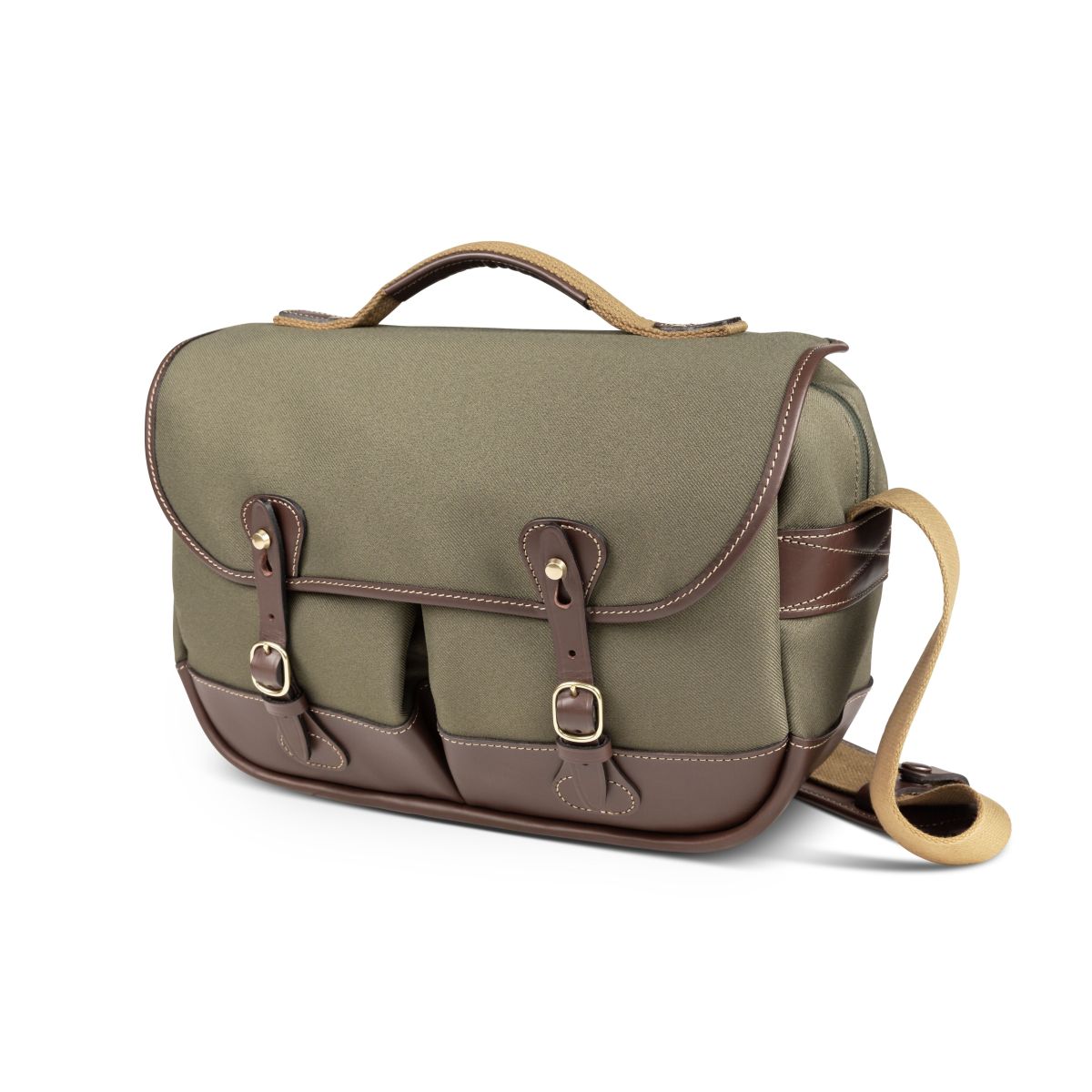 Billingham Mini Eventer Kamera / Tablet Tasche - Salbei FibreNyte / Schokoladenleder