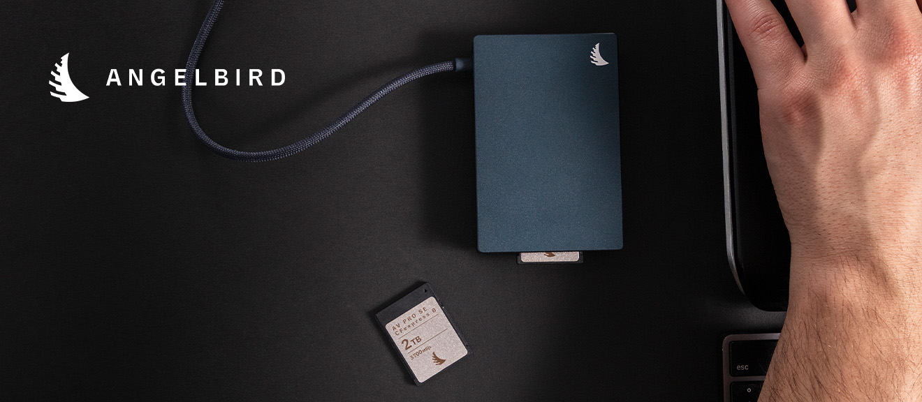 Hochwertiger Angelbird Card Reader für CFexpress Typ B Karten im Einsatz