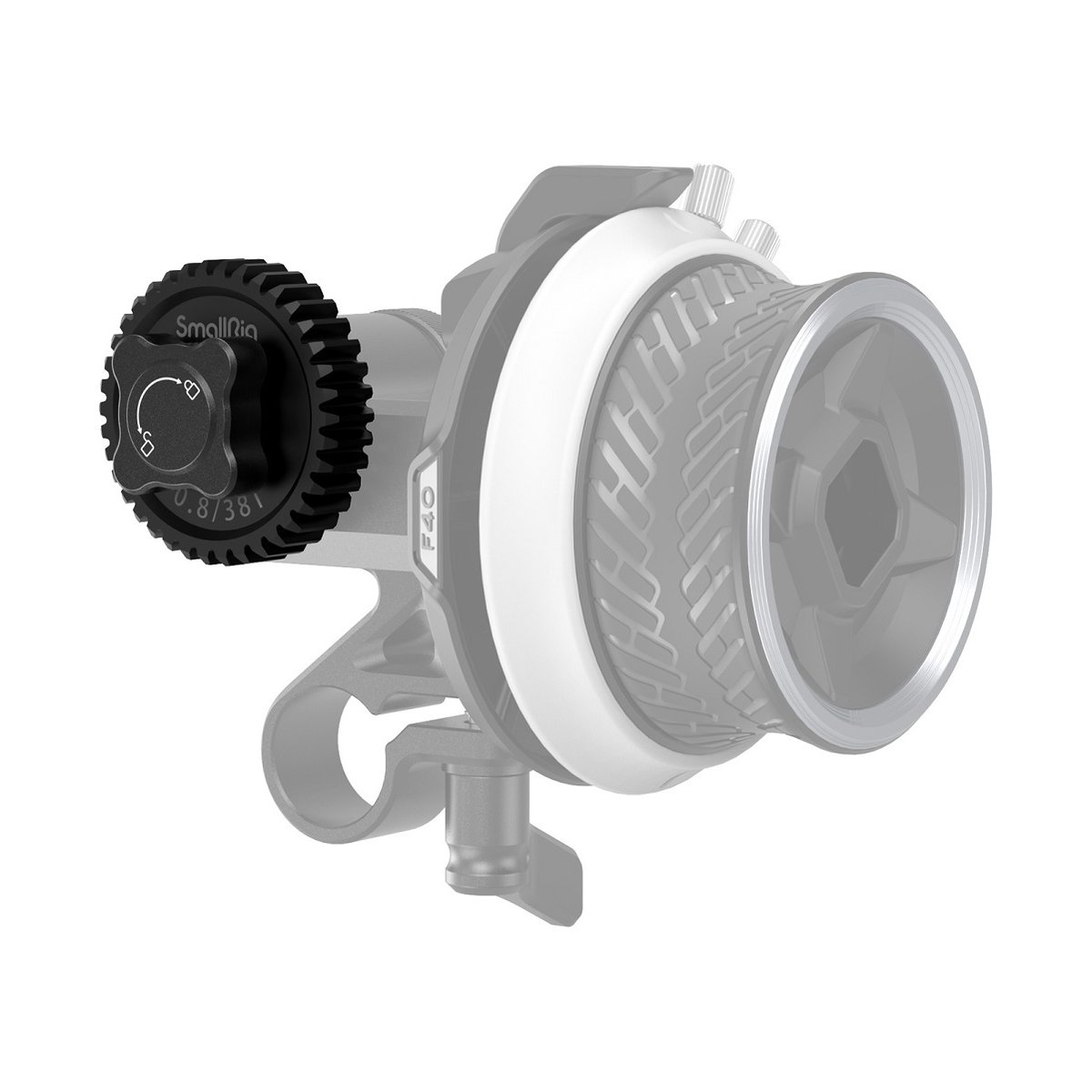 SmallRig 3285 M0.8-38T Zahnrad - Detailansicht: Schwarzes SmallRig Zahnrad mit 0.8/38T Beschriftung