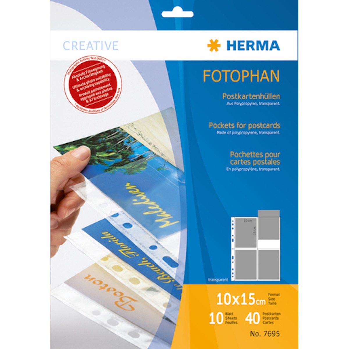 Herma Postkartenhülle für 4 Postkarten