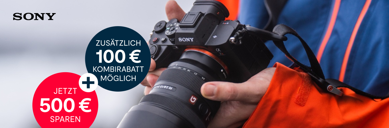 Sony Alpha 7R V Angebot mit 500 € Sofortrabatt und 100 € Kombirabatt