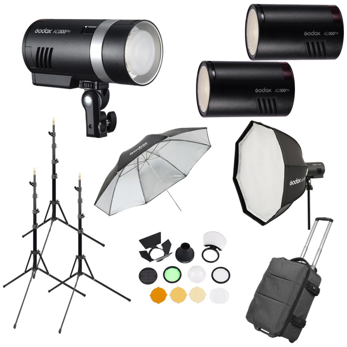 Godox AD300Pro & AD100Pro 3-Kopf-Kit