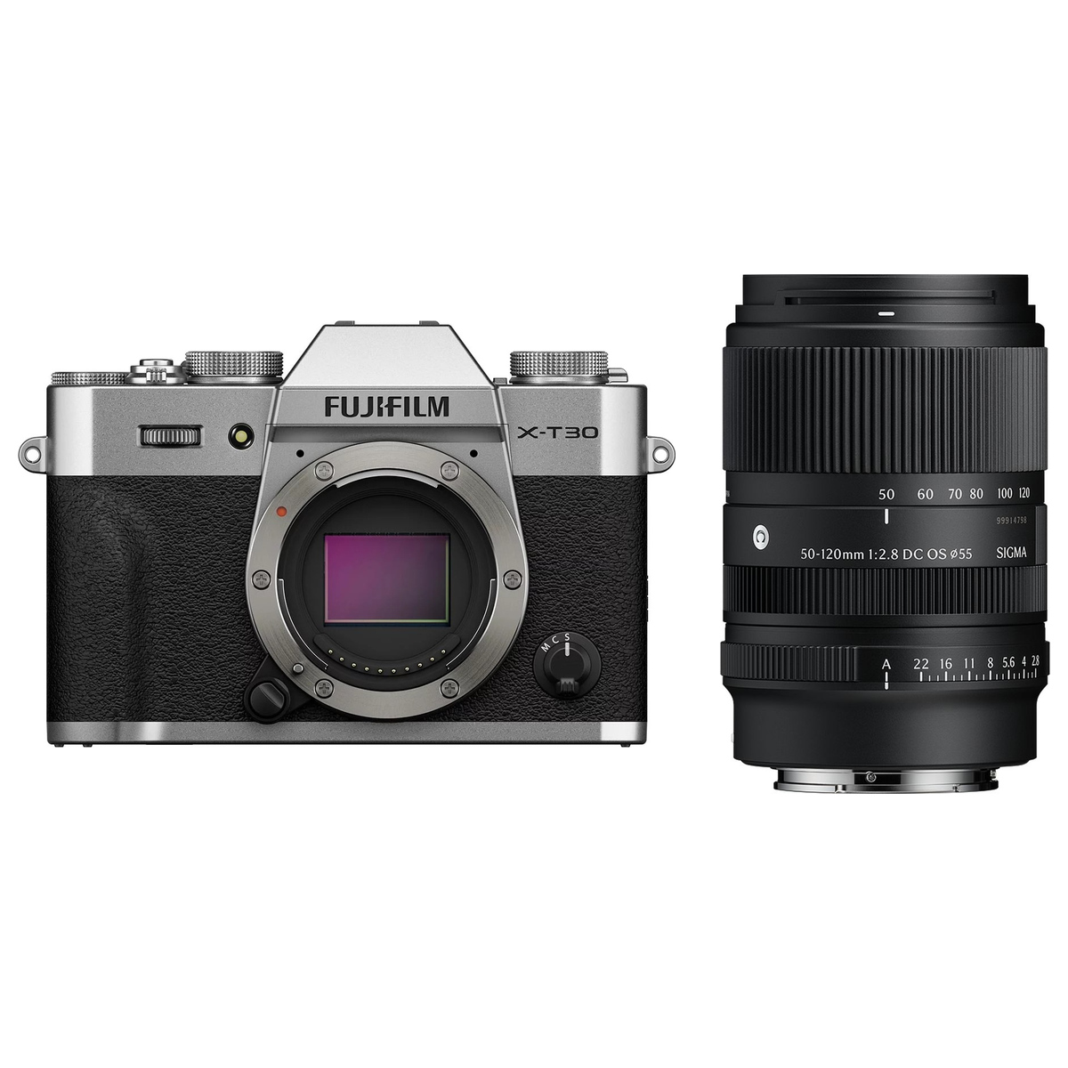Fujifilm X-T30 III Silber + Sigma 50-120 mm 1:2,8 DC OS (C) Fuji X