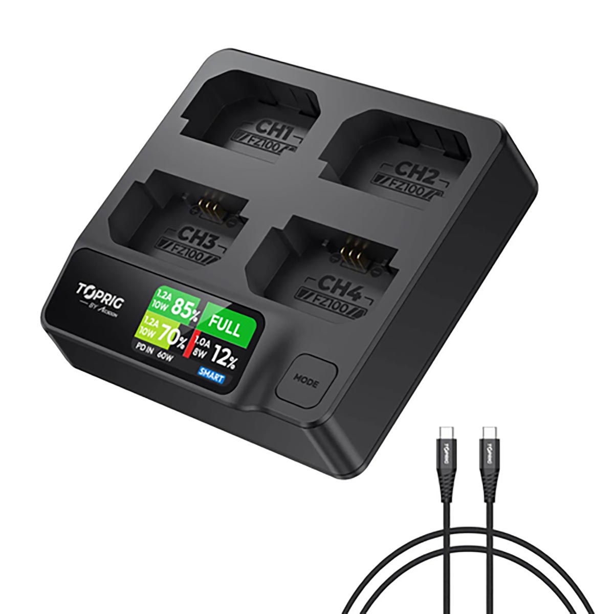 Accsoon Toprig 100W 4-Bay NP-FZ100 Fast Charger