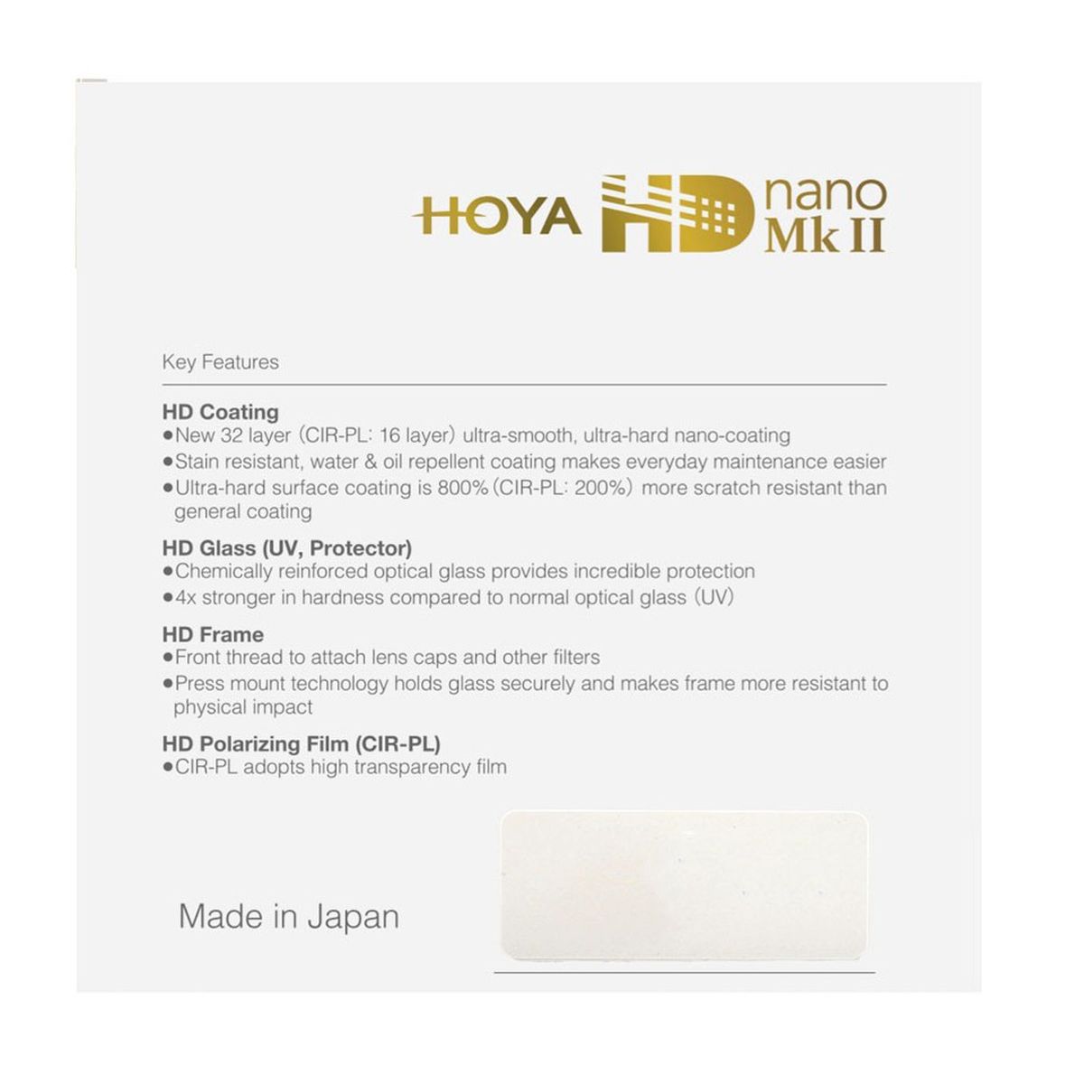 Hoya HD Nano MKII Circular Polfilter 72 mm