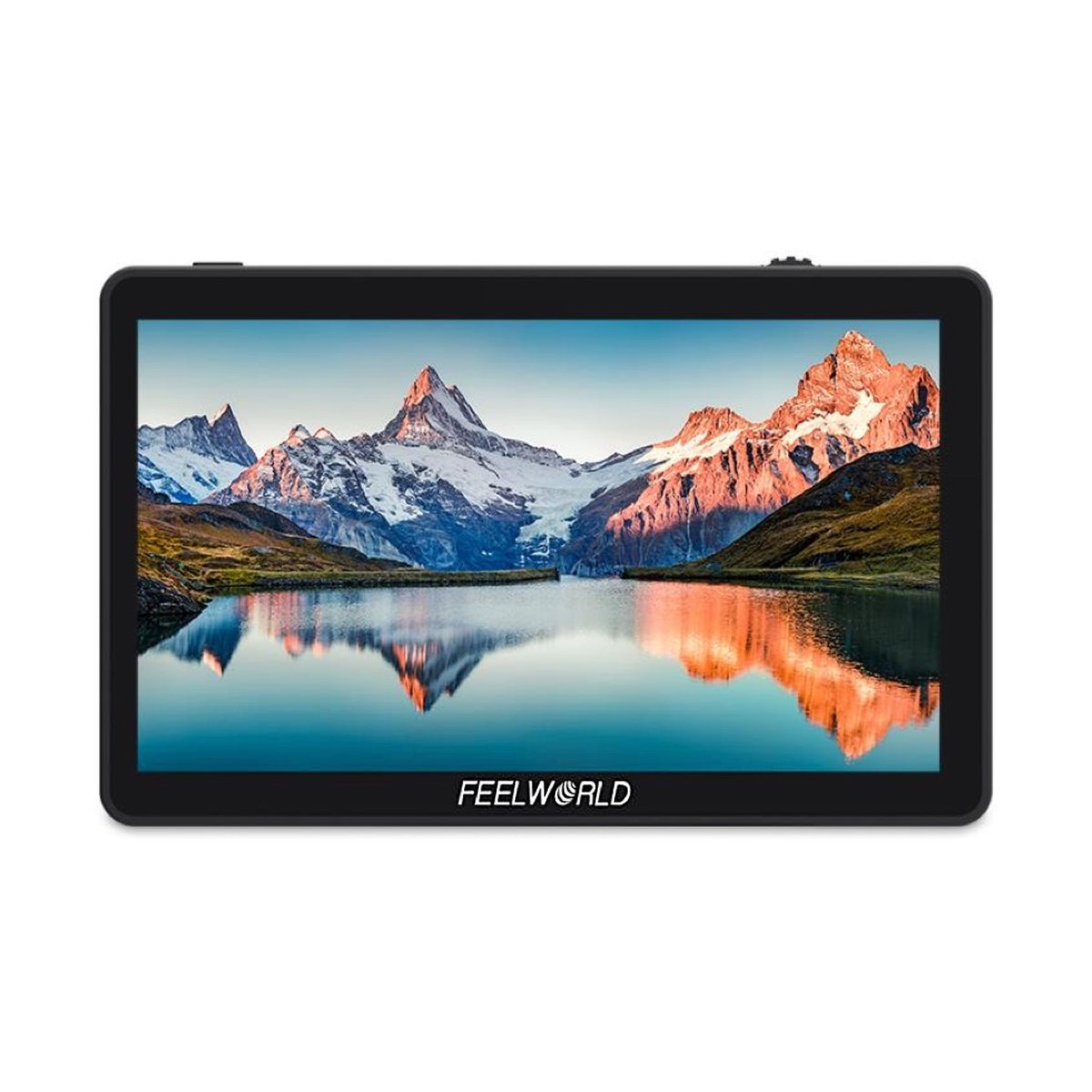 Feelworld 6" 4K F6 Plus V2 HDMI Touch Screen monitor with LUT's - Frontansicht: Feelworld Monitor mit Display einer Berglandschaft Feelworld 6" 4K F6 Plus V2 HDMI Touch Screen monitor with LUT's - Frontansicht: Feelworld Monitor mit Display einer Berglandschaft