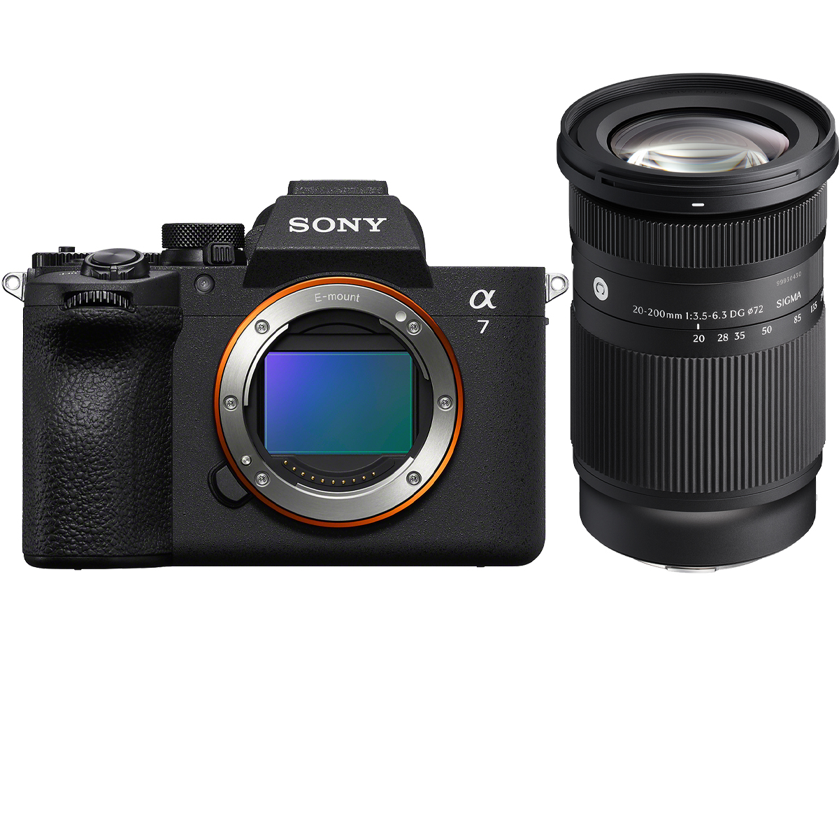 Sony Alpha 7V Gehäuse mit Sigma 20-200 mm 1:3,5-6,3 DG (C) FE
