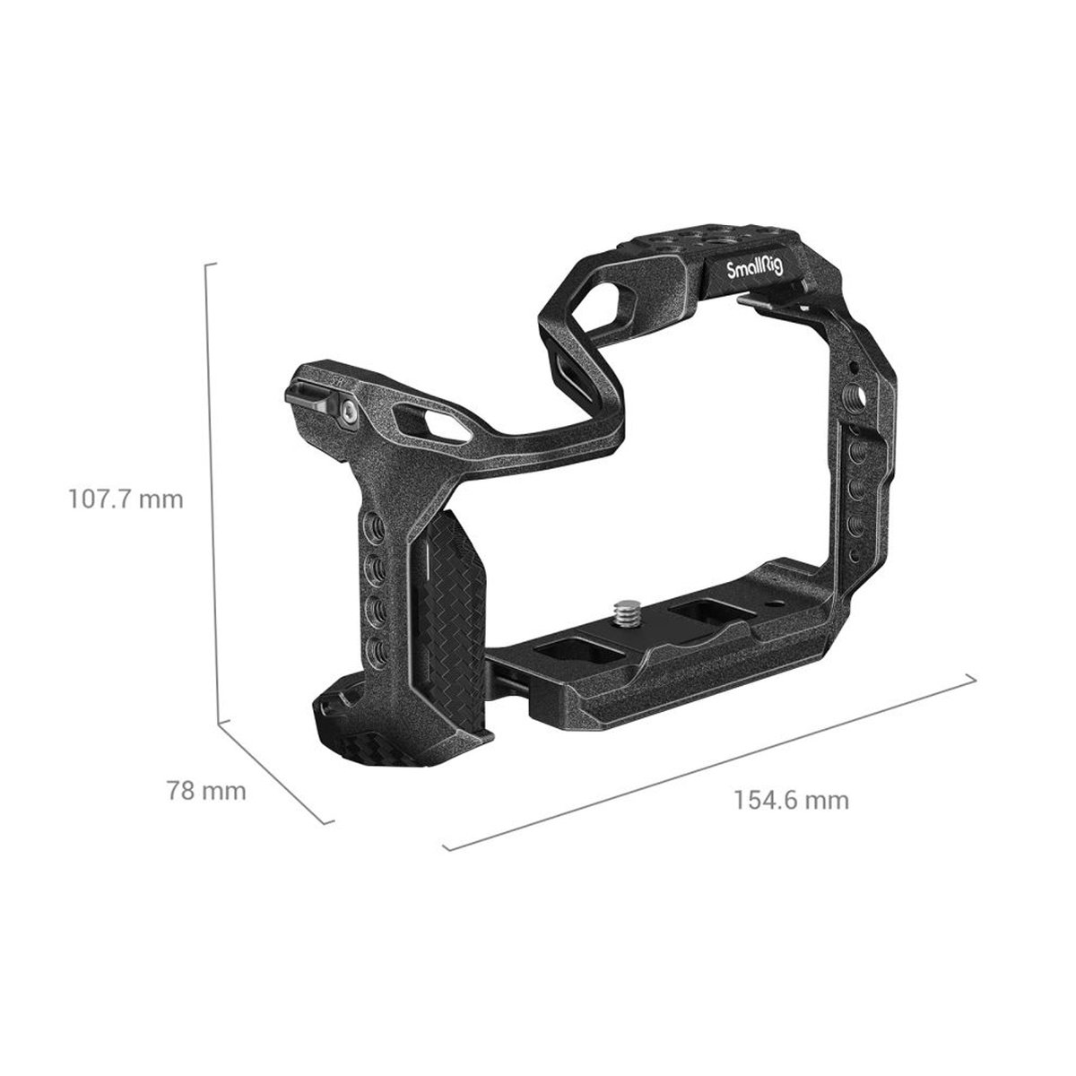 SmallRig 4003B Black Mamba Cage f. Canon EOS R7 - Ansicht des SmallRig Kamera-Cages mit Bemaßung