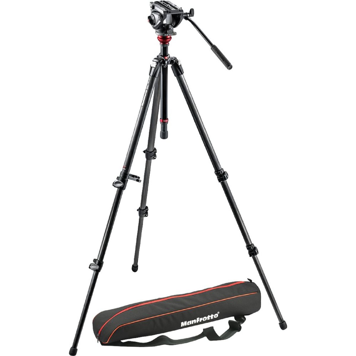 Manfrotto MVH500AH, 755CX3 Carbon-Stativ mit Fluid-Video-Neiger