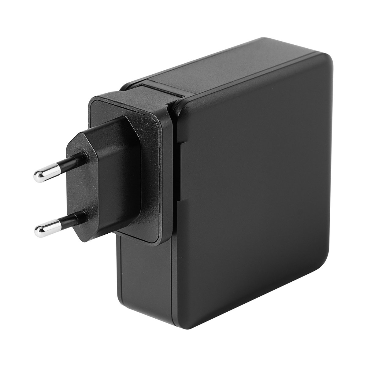 SmallRig 4370 GaN 100W Schnellladegerät (EU-Stecker) - Schwarzes Netzteil mit Eurostecker, Seitenansicht