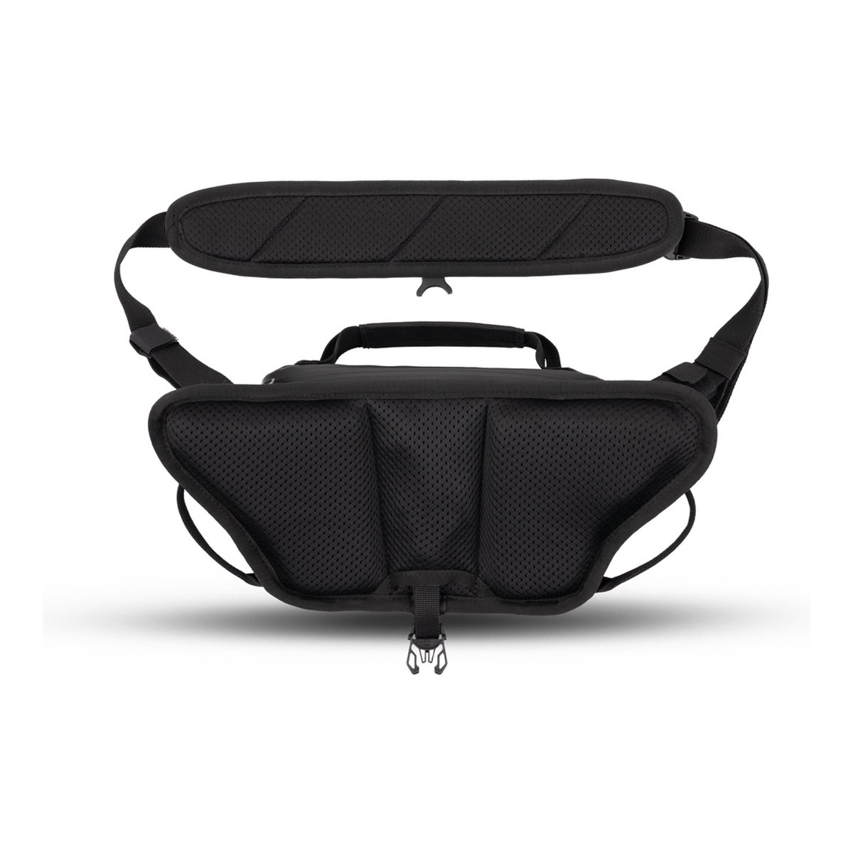 WANDRD ROGUE Sling 3L Wasatch Green - Rückansicht mit gepolstertem Rücken, Schultergurt und Tragegriff