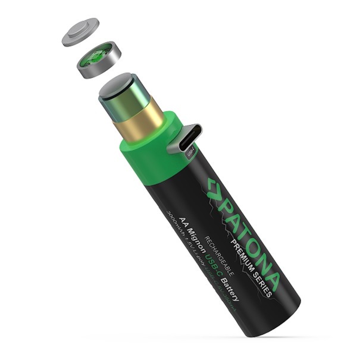 Patona Premium USB-C 4x AA Mignon Akkus 3000 mWh