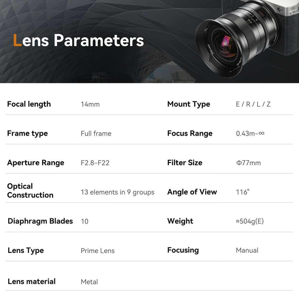 7Artisans 14 mm 1:2,8 f. L-Mount