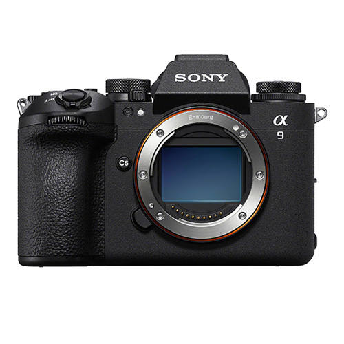 Sony Alpha 9 III Systemkamera mit E-Mount in Frontansicht.