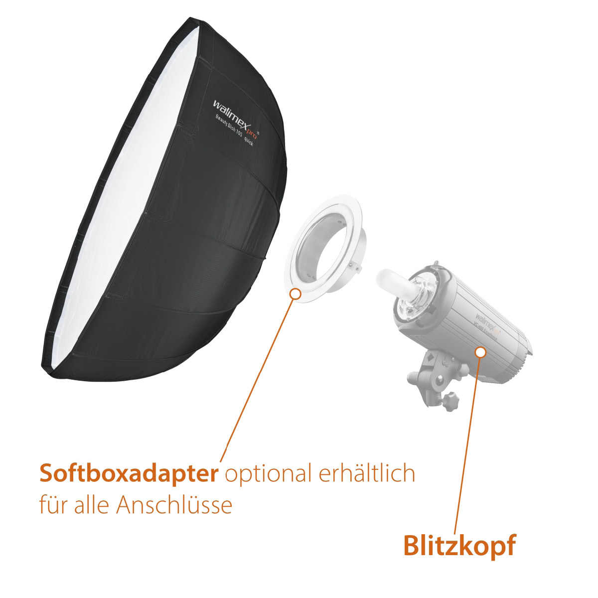 Walimex pro SL Beauty Dish Softbox QA105 Aurora/Bowens