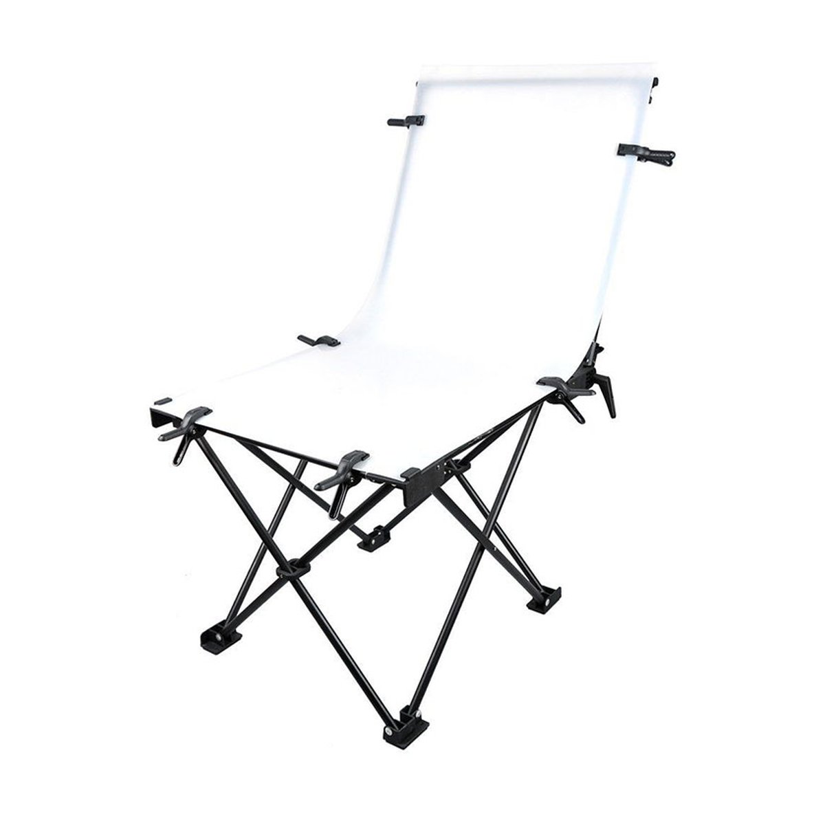 Godox Zusammenklappbarer Aufnahmetisch 60x130cm - Aufgebautes, faltbares Fotostudio mit weißem Hintergrund.