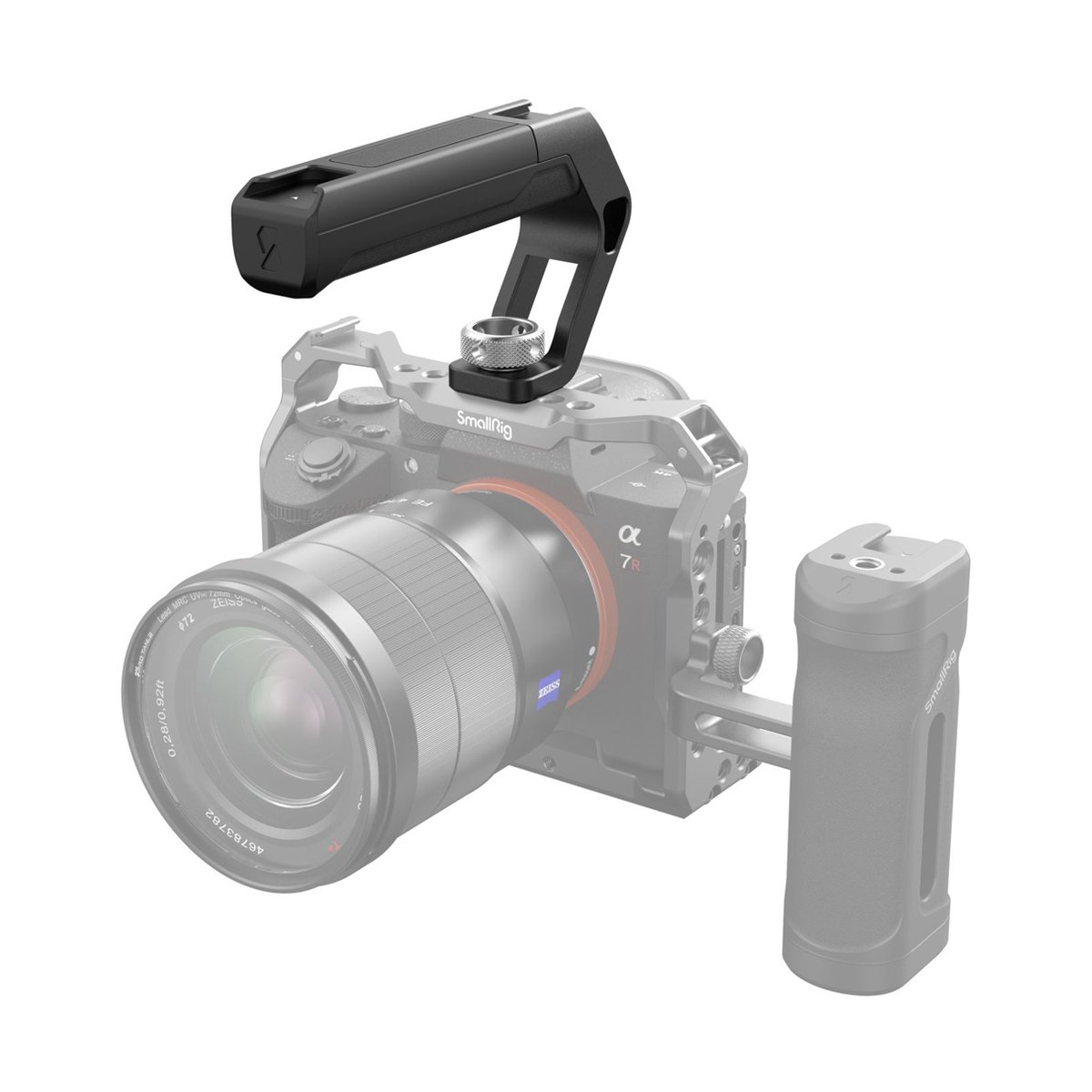 SmallRig 4757 ARRI Locating Top Handle (Tiny) - Anwendungsbeispiel: Kamera in SmallRig Cage mit Top Handle und Side Handle SmallRig 4757 ARRI Locating Top Handle (Tiny) - Anwendungsbeispiel: Kamera in SmallRig Cage mit Top Handle und Side Handle