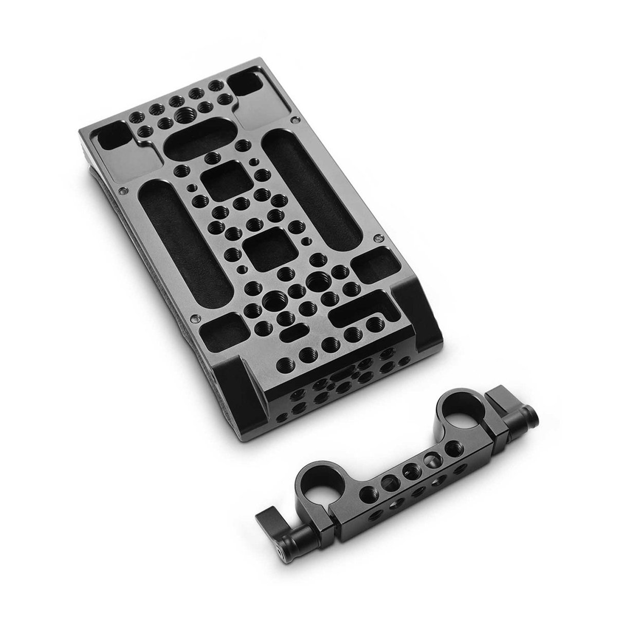SmallRig 2077 Universal-Schulterpad mit 15 mm RailBlock 2077 - Lieferumfang: Vielzweck-Montageplatte und Rod-Klemme