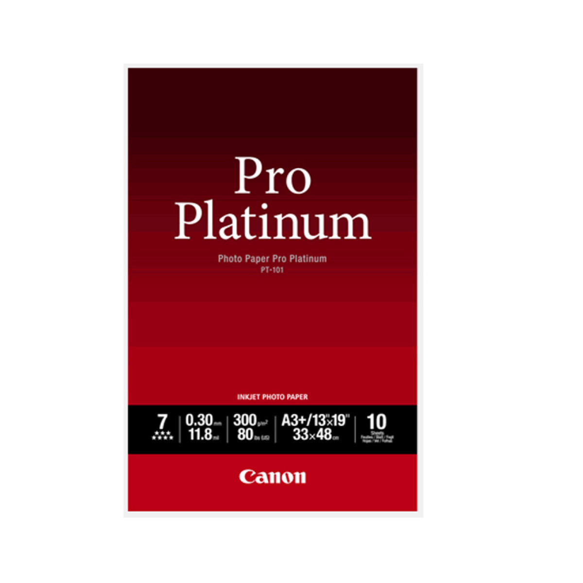 Canon Pro Platinum PT-101 A3+ Premium Fotopapier 10 Blatt 300g/m² glossy  Canon Pro Platinum PT-101 A3+ Premium Fotopapier 10 Blatt 300g/m² glossy