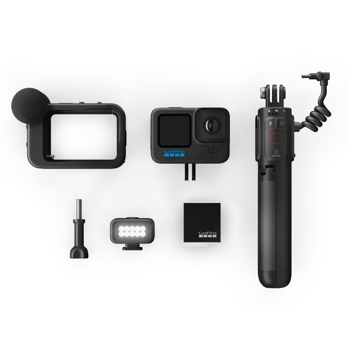 Alle Zubehörteile der GoPro HERO 12 Black Creator Edition von oben