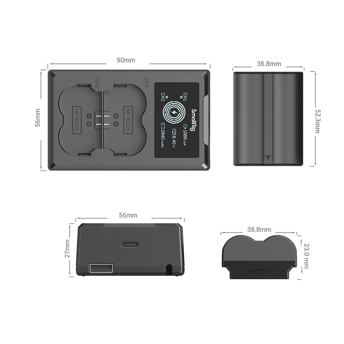 SmallRig 3822 NP-W235 Kamera-Akku- und Ladegerät-Kit für Fujifilm