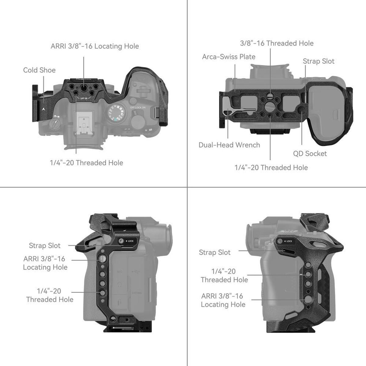 SmallRig 4161 “Black Mamba” Camera Cage for Canon EOS R6 Mark II