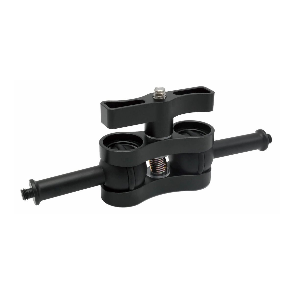 Caruba 7 inch 8kg bear Big Load Magic Arm - Frontansicht: Schwarze, verstellbare Klemme mit Kugelgelenken