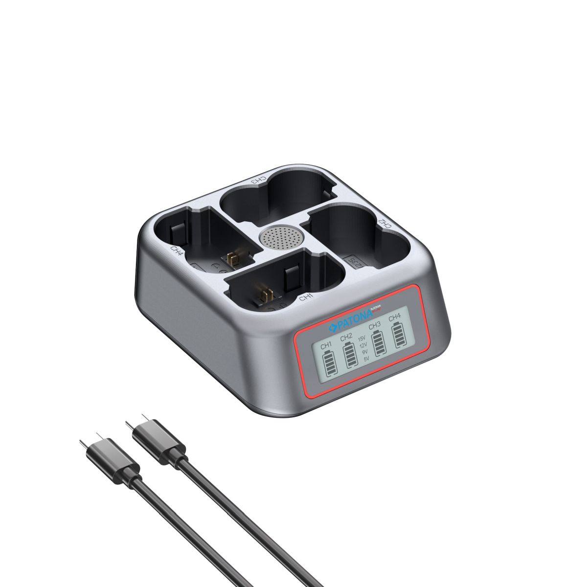 Patona Platinum USB-C PD QC 4-fach Schnellladegerät für Fuji NP-W235