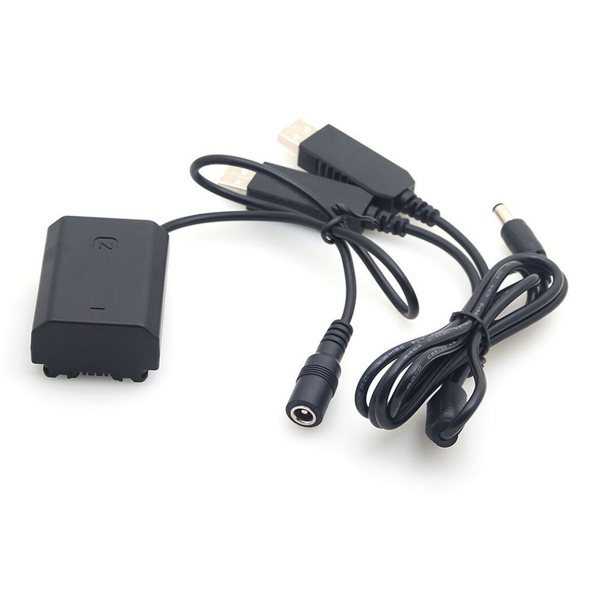 Caruba Volldecodierungs-Akku-Dummy für Sony NP-FZ100 und 5V 2A Dual USB-Kabel