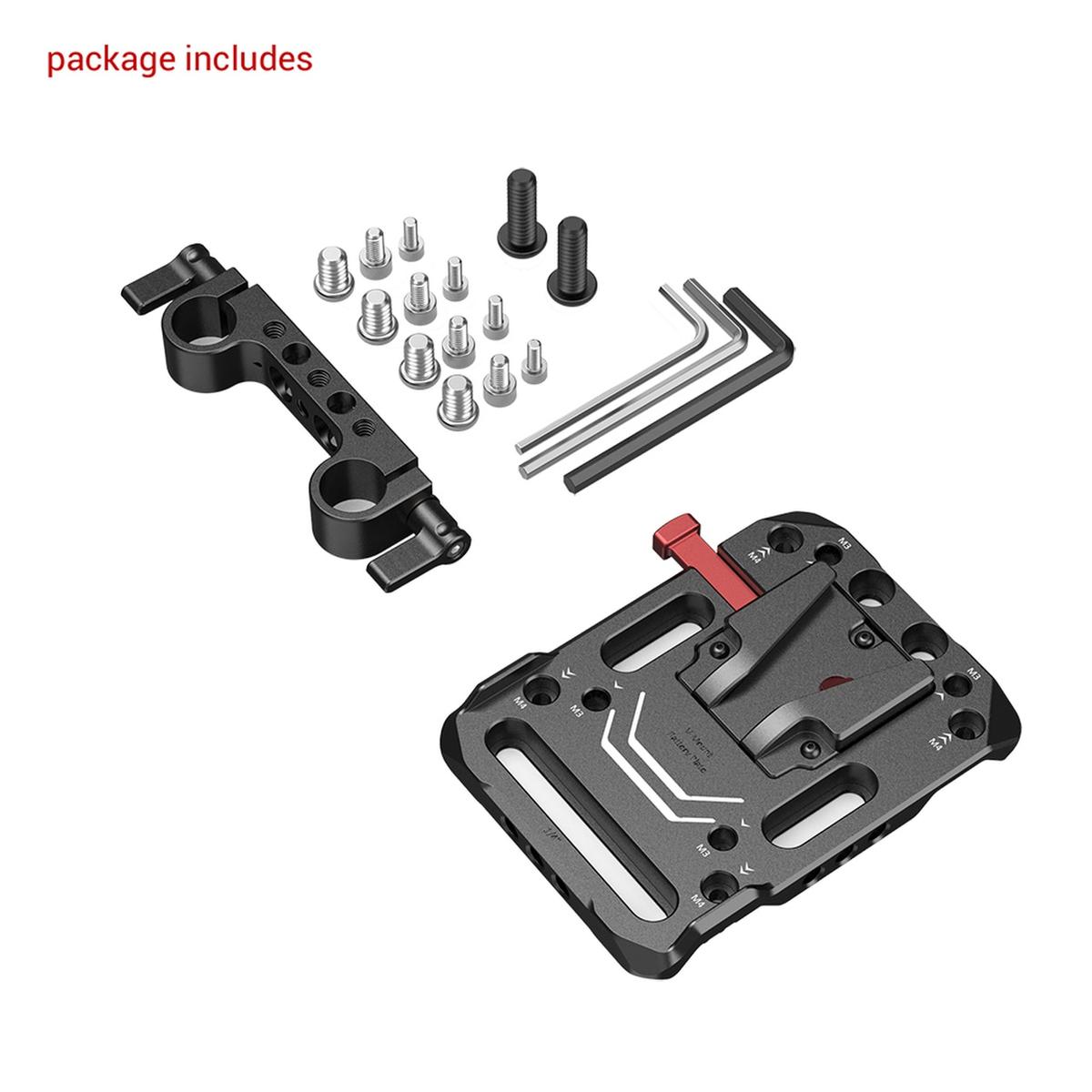 SmallRig 3016 V Mount Battery Plate with Dual 15mm Rod Clamp